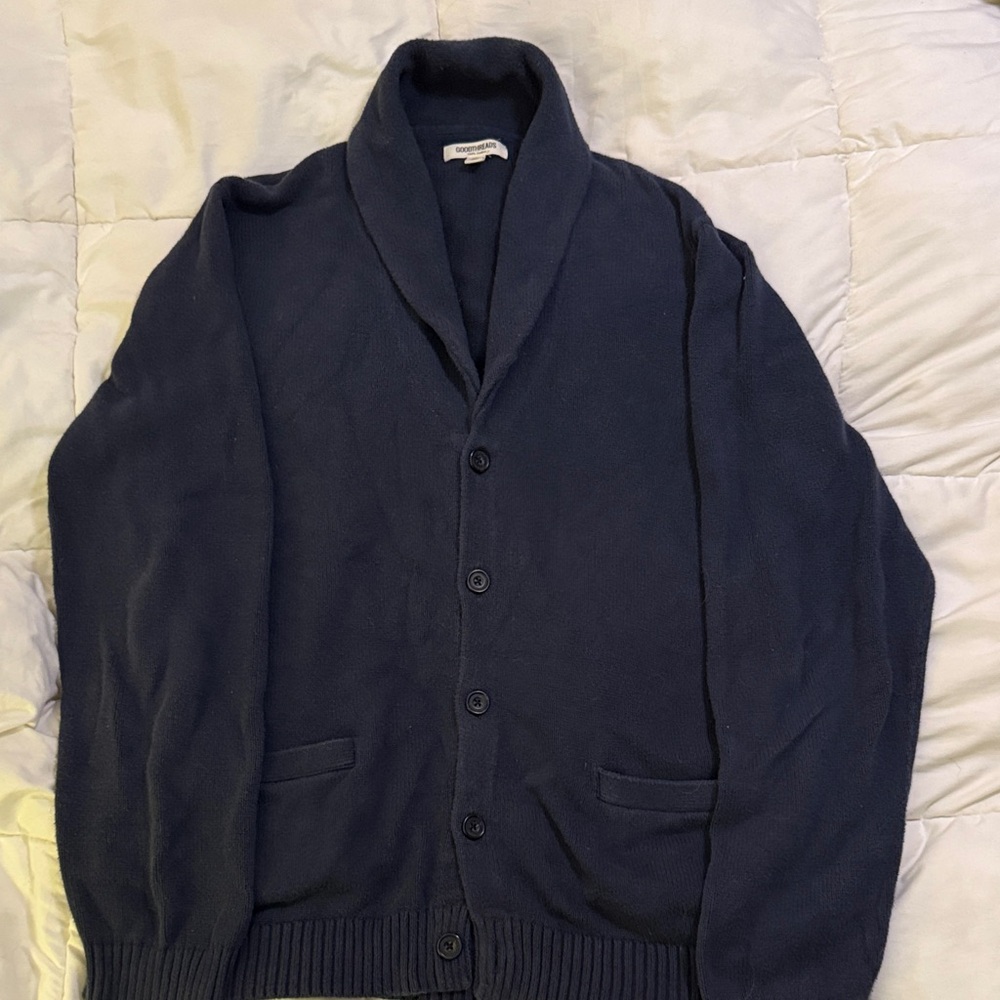 Goodthreads Men's Dark Blue Shawl Collar Cardigan